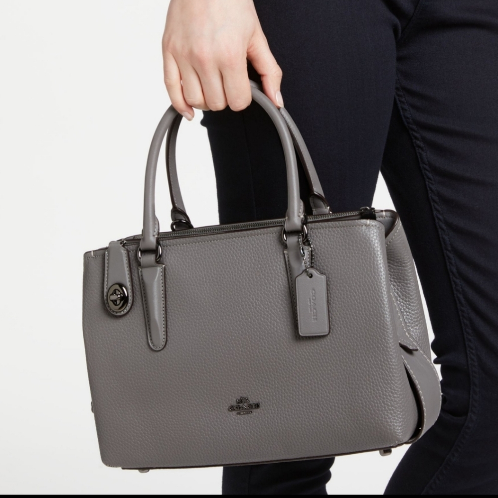 COACH Pebbled Brooklyn 28 Satchel - Picture 3 of 7
